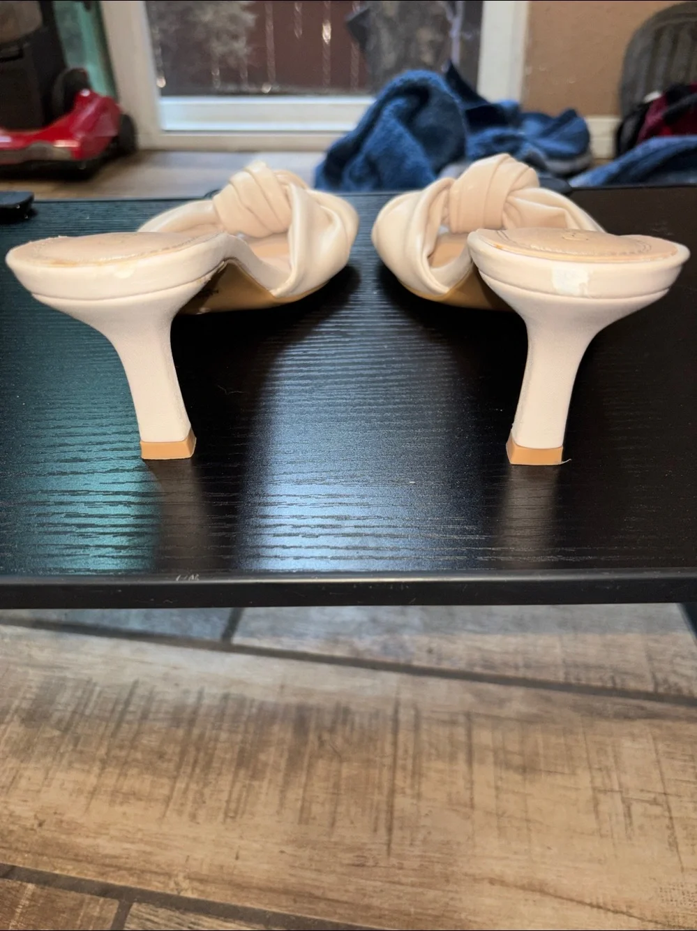 Chase + Chloe Knotted Square Toe Slide Sandals in Beige - Picture 5 of 6